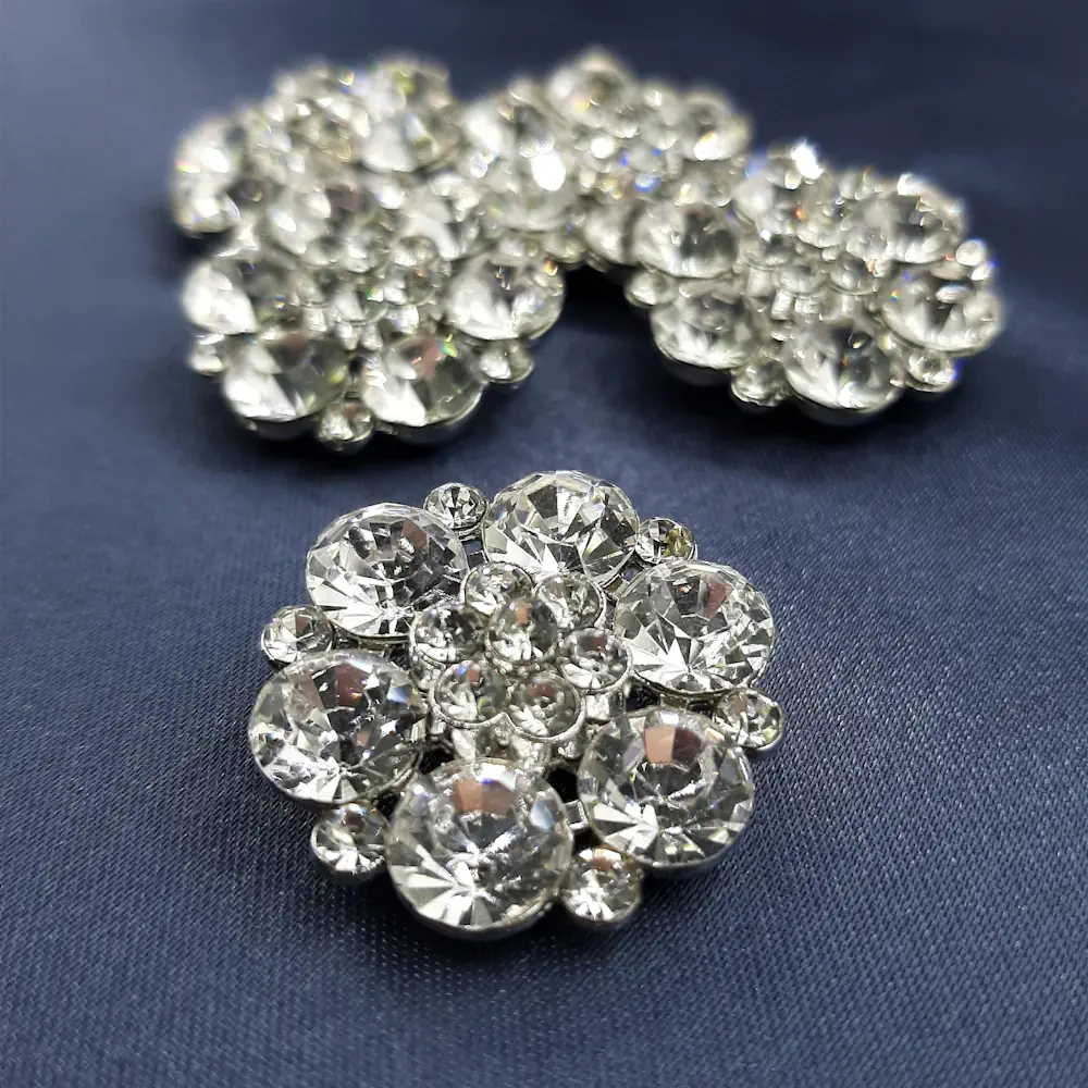 Bottone Gioiello Argento Fiore Set463 02 - MakaMaga