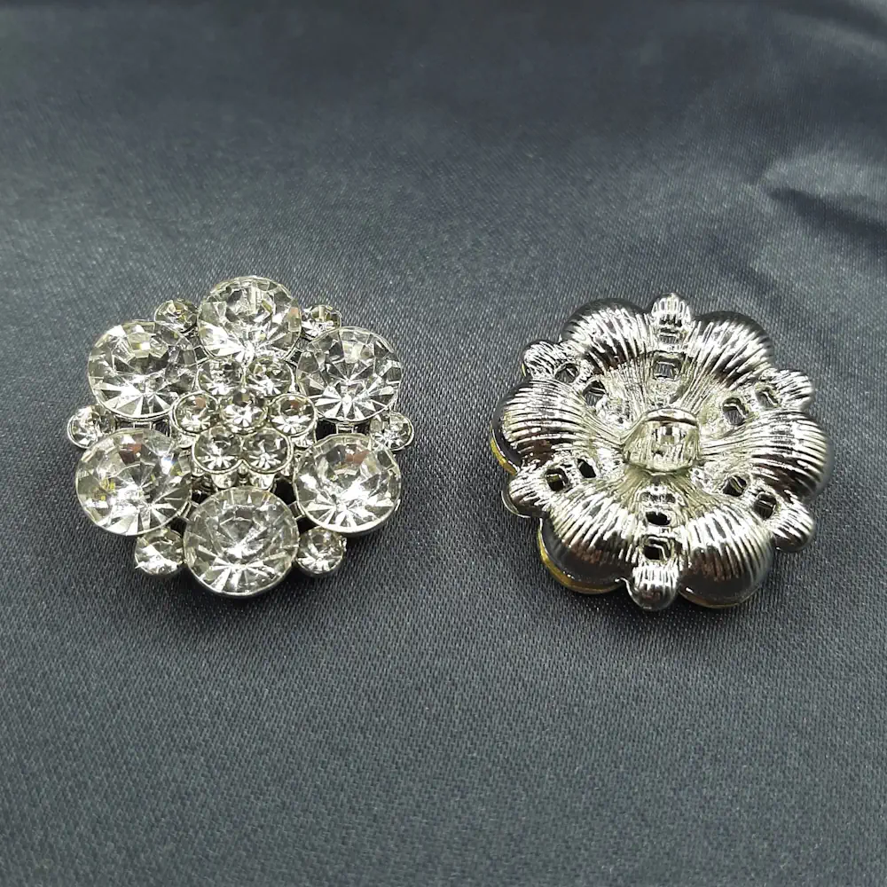 Bottone Gioiello Argento Fiore Set463 03 - MakaMaga