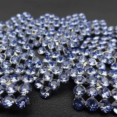 Bottoni Metallo Swarovski Quadrati Blu Set423 02 - MakaMaga